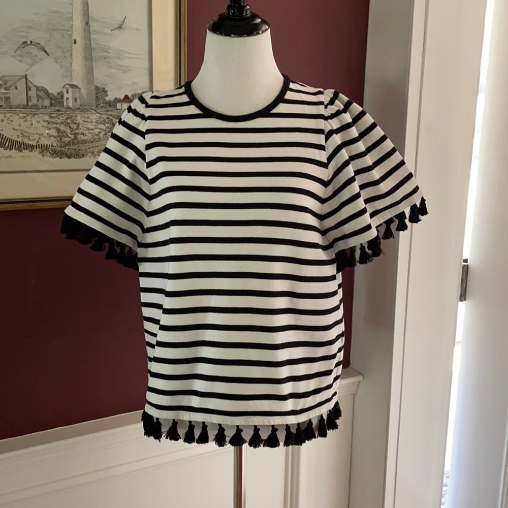 Kate Spade Striped Tassel Shirt Size S